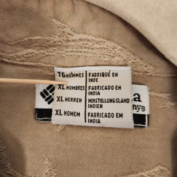 Columbia Button Up Shirt Embroidered Fish Print Short Sleeve Outdoor Mens XL - Picture 12 of 14